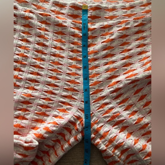 ❤️2/$50❤️[S] Zara Jaquered White Orange Pink Crochet Textured Wide Leg Pant - Picture 9 of 13